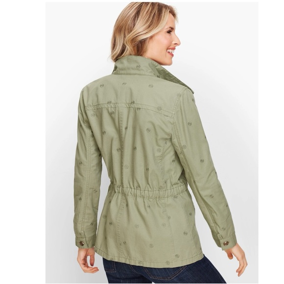 NWOT TALBOTS SAFARI JACKET - EMBROIDERED SAGE - Picture 2 of 8